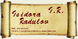 Isidora Radulov vizit kartica